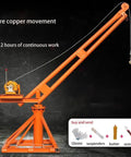 Heavy Duty Hydraulic Folding Engine Hoist With Smooth Electric Feed And Rock Solid 250 Kilogram Pull Capacity For No Sweat Garage Projects and Knock Out Shop Rig Tasks Weekly, bright orange crane structure.