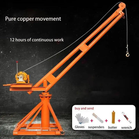 Heavy Duty Hydraulic Folding Engine Hoist With Smooth Electric Feed And Rock Solid 250 Kilogram Pull Capacity For No Sweat Garage Projects and Knock Out Shop Rig Tasks Weekly, bright orange crane structure.