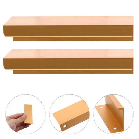Four Pack Invisible Drawer Pulls 80mm Gold Slick Edge Finger Pulls For Cabinets And Drawers Modern Kitchen Hardware