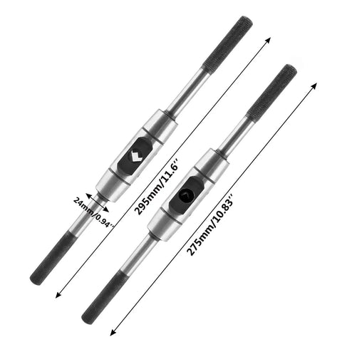 Adjustable Tap Wrench Handle For M6 To M14 Taps Pro Grade Tapping Tool Built Tough, steel material, 275mm and 295mm sizes.