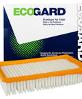 Premium Engine Air Filter For 2018-2023 Kia Rio And 2018-2022 Hyundai Accent with orange frame in front of branded box