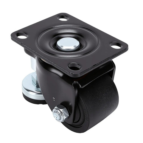 Tough As Nails Heavy Duty Leveling Caster With 2.5 Inch Smooth Ride Wheels And 550 Kilogram Weight Capacity, featuring a black plate mount.