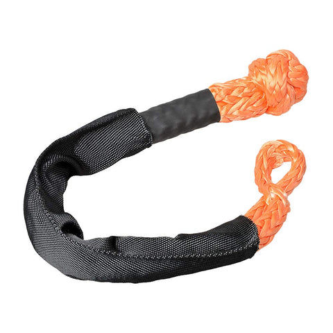 Orange Synthetic Soft Shackle Rope With Protective Sleeve Set, 38,000 Lbs Capacity, showing an individual shackle with protective sleeve.