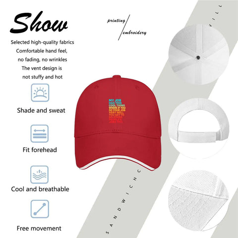 Everyday Dope Baseball Hat For Women Breathable Red Cap With Bold Front Artwork Adjustable Buckle Closure One Size Fits Most