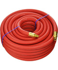 Heavy Duty EPDM Rubber Air Hose 50 Foot Length Three Eighths Inch ID Pro Grade Flexible Durable Max 250 PSI Working Pressure Burst Up To 1000 PSI Rugged Construction Made In USA Auto Shop Tool Hose coiled view