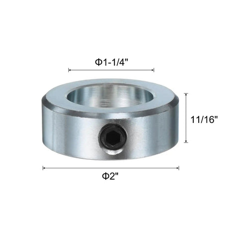 Set Screw Shaft Collars One And One Quarter Inch Bore Carbon Steel Two Inch Outside Diameter Eleven Sixteenth Inch Thick Axle Collar