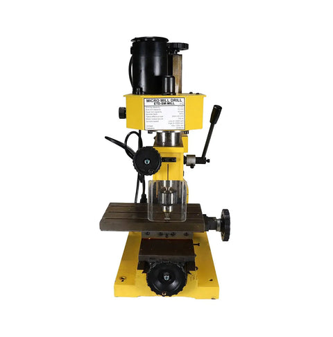 Front view of Variable Speed Mini Milling Machine for benchtop drilling and light milling with 3/8 inch drilling capacity.