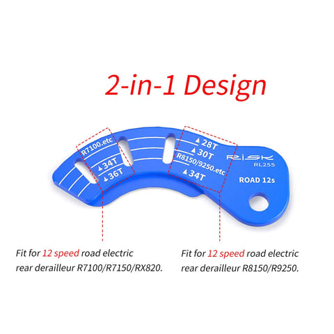 Blue 2-in-1 12 Speed Di2 Derailleur Adjustment Tool for Shimano R7100 R8150 R9250 Electronic Shifters With Precise Tuning Gauge