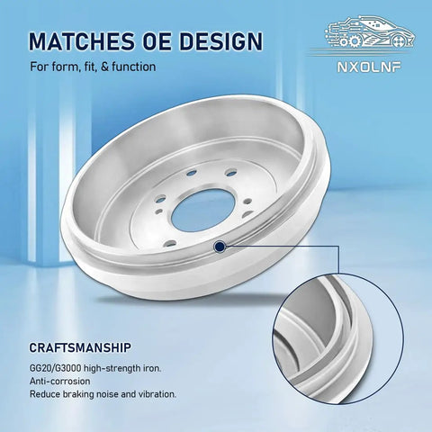Heavy Duty Rear Brake Drum Replacement Built Tough For Killer Stopping Power And Rock Solid Durability On Your Scion IQ, showing shiny inner rim.