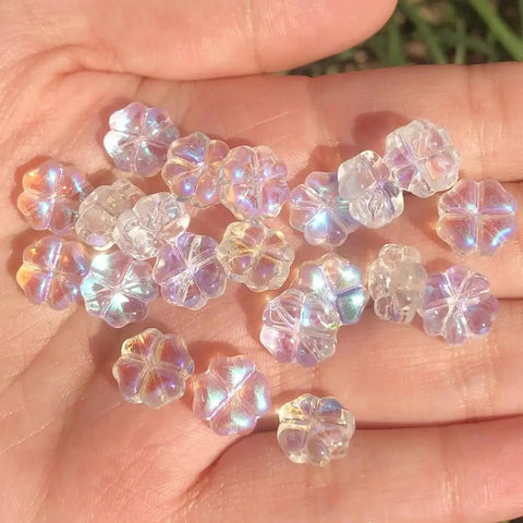 Straight Up Killer Handmade Lampwork Crystal Flower Spacer Beads Flat Round Loose For DIY Jewelry Making Supplies That Absolutely Kill It On Any Bracelet