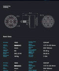 Engineering schematics of Beefed Up 2207.5 1860Kv Brushless Motor For 6S FPV Drone 5 Inch Props with specs and dimensions.