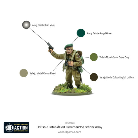 Bolt Action World War II British And Inter Allied Commandos Starter Army 1 to 56 scale tabletop miniatures 28mm soldier