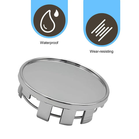 Top Shelf Silver Wheel Center Caps 4 Pack Durable Abs Steel Hubcovers For Cars And Suvs, 2.1 inch waterproof design