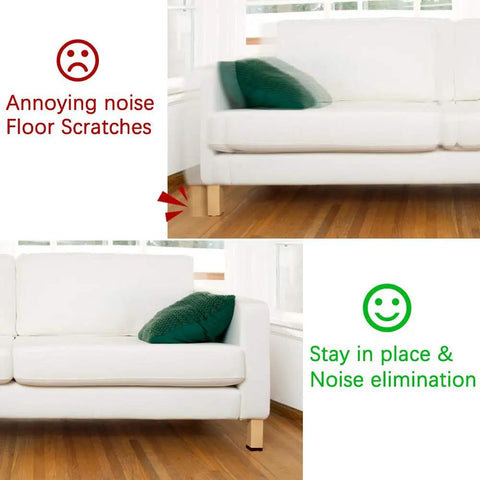 Non Slip Furniture Pads Eight Pack, 6 Inch Grippers For Hardwood Floors, Self Adhesive Rubber Furniture Feet, Anti Slide Protectors That Stop Couch Skidding On Tables, Chairs, Beds And Appliances