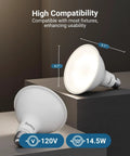 PAR38 LED Dusk To Dawn Outdoor Flood Light Bulb 150W Equivalent 5000K Daylight Motion Activated E26 Base 2 Pack displayed on a surface