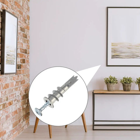 Self-Drilling Drywall Anchors Set With Zinc Alloy Screws, 200 Piece Kit For Picture Frames, Mirrors, Shelves, And Bathroom Accessories No Drill Needed, Easy Removal, Strong Hold close-up