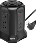 13 In 1 Tower Surge Protector with USB Charging Station 9 AC Outlets and 4 Smart USB Ports 6.5 Ft Cord Flat 3 Prong Plug Wide Voltage