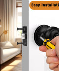 Easy installation of Matte Black Interior Door Knob Set With Round Ball Privacy Handle For Bedroom And Bathroom, ANSI Grade 3.