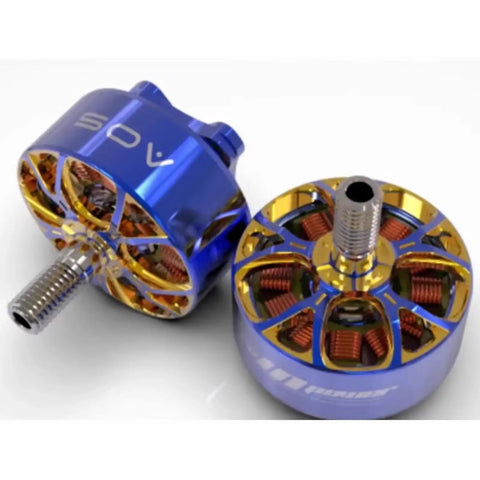AOS Supernova 2207.5 Brushless Motor 1980KV 6S Lipo For FPV Freestyle 5 Inch Drones, showing blue and gold motor housing design