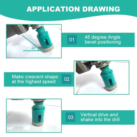 Diamond Core Drill Bits Hole Saw Set For Porcelain Tile Granite Marble Stone Brick Dry Wet Drilling Vacuum Brazed 6 Piece