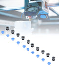 10 Piece Pneumatic Valve Connector Heads For Extruder 3D Printer Accessories PTFE ECAS04 in use with blue and black components