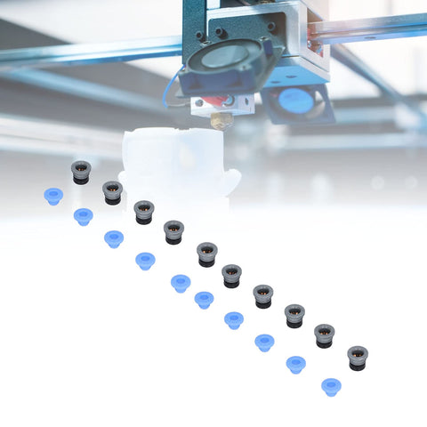 10 Piece Pneumatic Valve Connector Heads For Extruder 3D Printer Accessories PTFE ECAS04 in use with blue and black components