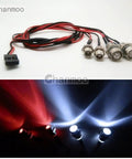 2 Pack 4 LED RC Car Light Kit White Headlights Red Taillights For Crawler Buggy Truck 4WD RC Vehicles Dope Upgrade With SCX10 SCX24 TRX4 TRX6