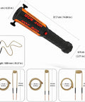 Diagram of Induction Bolt Heater Kit 1200W 110V With Four Coils showing dimensions and coil sizes for rusty bolts removal.
