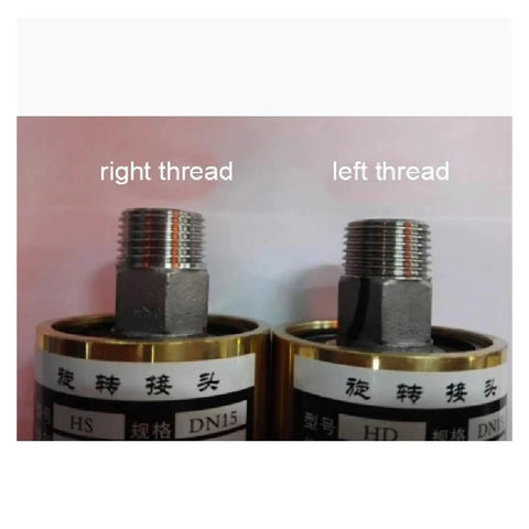 1 Inch Rotating Joint With Leak Proof Brass Seal HD25 DN25 Swivel Fitting For Hose Lines 360 Degree Rotation To Prevent Kinking Durable Quick Connect Connector For High Pressure Systems showing right and left thread ends