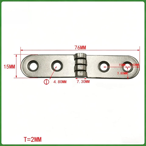 Premium Tough As Nails Heavy Duty Folding Hinges With 180 Degree Swing And Rounded Buffer Design For Smooth Quiet Cabinet Doors and Wooden Boxes Durable Zinc Steel Hardware Pair with measurements.