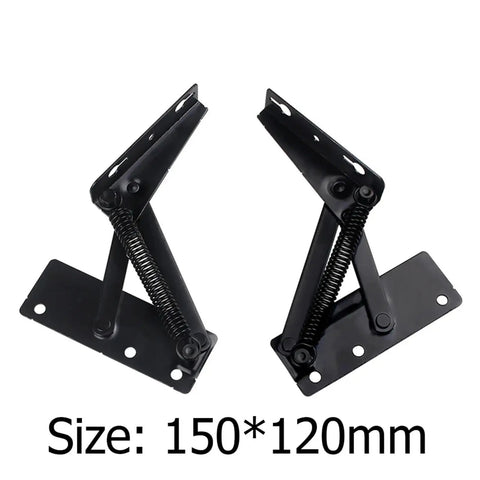ROCK SOLID SOFA BED SPRING HINGES TWO PACK FEATURING SMOOTH OPERATOR SWING ACTION, 150x120mm heavy duty black hinges.