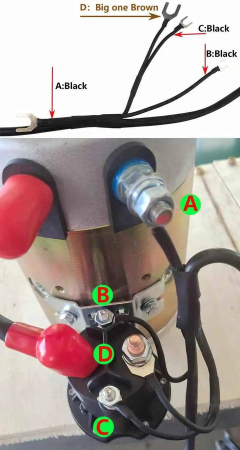 Wiring setup for Dump Trailer Remote Control Switch for 4 Wires 12V DC Hydraulic Pump Power Units