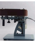 Heavy Duty 750W Belt Sharpener Polisher Rig Dual Axis Vertical Horizontal Electric Grinder With Beefy Steel Frame, side view detail.