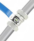 Rock Solid Heavy Duty Brass Ball Valve With Double Three Quarter Inch O Ring Sealed Shut Off Fittings installed in air line system
