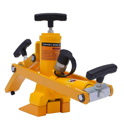 Workhorse Heavy Duty Tire Bead Breaker Kit With 70 MPa Hydraulic Foot Pump And 10000 PSI Capacity 10 Ton Bead Breaker Tool With Air Hose For Farm Equipment Tractors Buses Lawn Mowers And ATVs, yellow steel