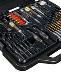 Pro Grade 53 Piece Woodworker Do It All Drill And Drive Bit Set With Titanium Coating shown in open black case
