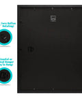 Back of 16x20 Picture Frame With Mat For 11x14 Photo Black 2 Pack HD Glass Wide Molding, showing hardware and turn button.