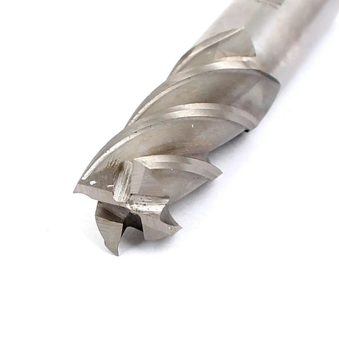 End Mill With Helical Groove 16mm 4 Flute Straight Shank Milling Cutter 95mm Overall Length 16mm Cutting Depth close-up