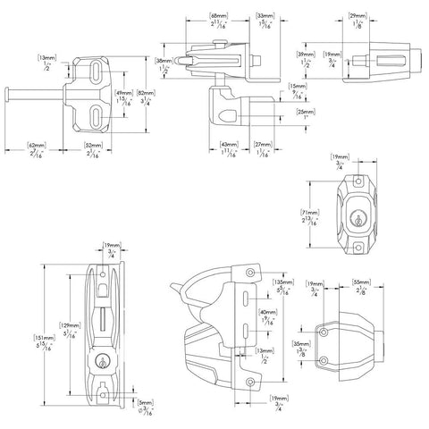 Deluxe Rekeyable Gate Latch Delivers Secure Double Sided Locking For Privacy Fences No Sweat Quick Install diagram with dimensions.