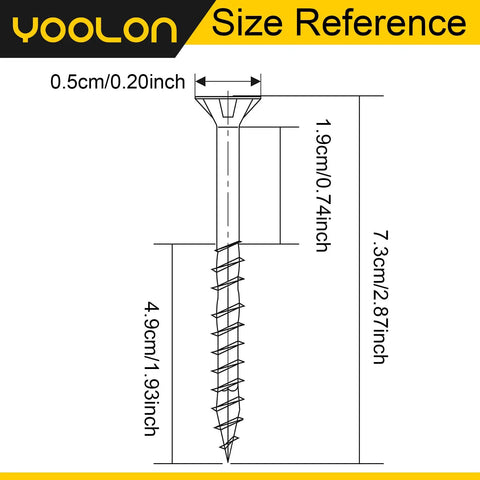 Ultimate Floor Repair Kit With 250 Replacement Screws To Stop Squeaks And Floor Noise Through Carpet, screw size reference guide