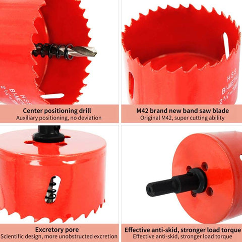 Red Amazon LAIWEI HSS hole saw with arbor for wood, PVC board and plasterboard, 80 mm
