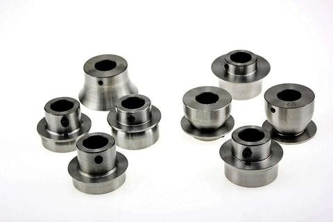 Bead Roller Round Over Die Set Cr12, 12 Piece Complete Kit, showing steel dies for sheet metal panels and edges in a side view layout.