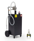 40 Gallon Gas Caddy With Four Wheels Portable Heavy Duty Fuel Tank Includes Manual Transfer Pump For ATV Boat Tractor