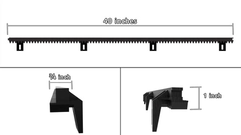 Heavy Duty Reinforced Nylon Gear Rack Kit Built Tough For Sliding Gate Openers 4 Piece Pack With Mounting Hardware