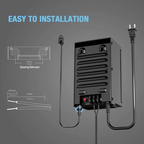 Outdoor Landscape Lighting Transformer 200 Watt With Built In Timer And Photo Eye Sensor Weather Shield 120V AC To 12V AC wall-mount