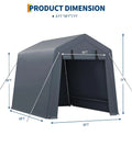 Portable Outdoor Storage Shed With Roll Up Zipper Door And Vent 240G Built Tough Waterproof PE Tarp UV Resistant 6x8 Feet