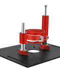Dead Nuts Secure Router Table Lift System For 2.51 To 2.56 Inch Motors with precision machined aluminum platform and red components.
