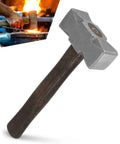 Heavy Duty 2.2lb Forge Hammer For Farriers And Knife Makers, handmade square blacksmith tool, shown with a glowing forge
