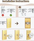Installation Instructions for Octagon Glass Crystal Dummy Door Knob Satin Brass Non Turning Gold For Closet And Hall 4 Pack