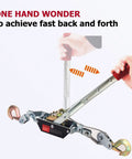 Heavy Duty Workhorse Come Along Winch 2 Ton Capacity With 12 Foot Steel Cable Dual Gear System And 2 Hooks For Vehicle Recovery Fence Stretching Tree Pulling Log Lifting Trailer Loading And More, hand-operated steel winch with dual hooks